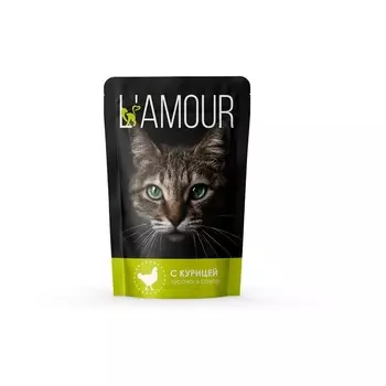 Влажный корм "L’AMOUR" для кошек, курица в соусе, 75 г
