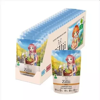 Влажный корм ZILLII Adult Cat Turkey для кошек, индейка в соусе, 85 г