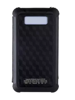 Внешний портативный аккумулятор 20000 мАч, 10 W, со складной солнечной панелью, чёрный
