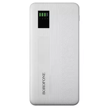Внешний аккумулятор Borofone BT32, Li-Pol, 10000 мАч, 2хUSB, 2 А, индикатор, белый
