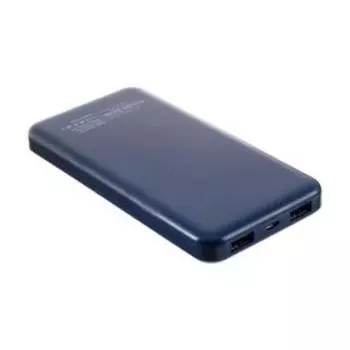 Внешний аккумулятор Crown CMPB-604, 10000 мАч, 2 USB, 2 А, синий