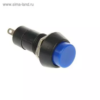 Выключатель-кнопка REXANT PBS-11А, 250 В, 1А (2с), ON-OFF, синяя