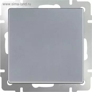 Выключатель одноклавишный WL06-SW-1G, цвет серебряный