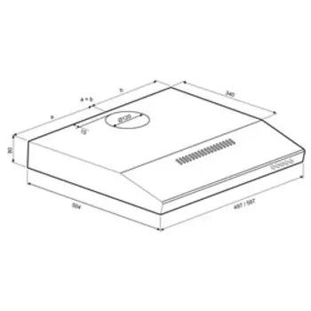 Вытяжка KRONA Jessica slim 500 white push button, 350 м3/ч, 3 скорости, кнопки, белая