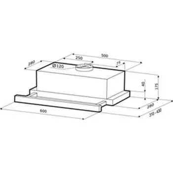 Вытяжка KRONA KAMILLA sensor 600 WHITE GL встраиваемая, 550 м3/ч, 3 скорости, 60 см