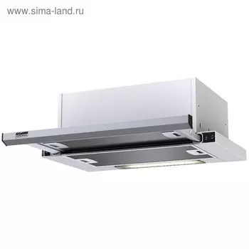 Вытяжка KRONA Kamilla slim 500, встраиваемая, 390 м3/ч, 3 скорости, 50 см, серебристая