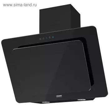 Вытяжка KRONA LIVA 600 BLACK S, наклонная, 550 м3/ч, 3 скорости, 60 см, сенсор, чёрная