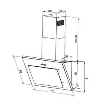 Вытяжка Lex MIKA 600 IVORY LIGHT, наклонная, 700 м3/ч, 3 скорости, 60 см, светло-бежевая