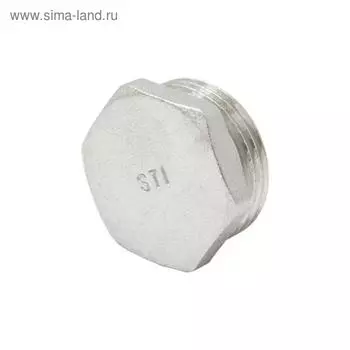 Заглушка STI, 1", наружная резьба, никелированная латунь