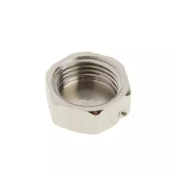 Заглушка Valtec, 1/2", внутренняя резьба, с ушком для пломбировки, никелированная латунь