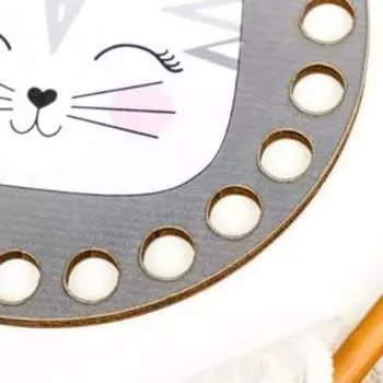 Заготовка для вязания "Круг. Киса. Meow" 10 см