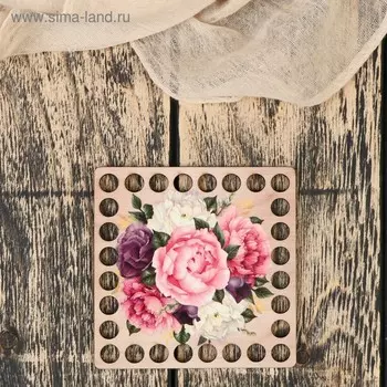 Заготовка для вязания "Квадрат. Цветы" 10 см