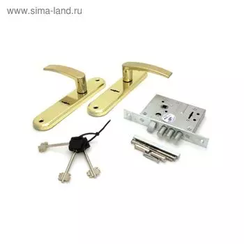 Замок врезной BORDER ЗВ 9-6/13, с ручкой, латунь