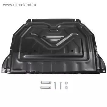 Защита картера и КПП Rival для Mitsubishi Outlander III 2012-2018 2018-н.в., сталь 1.5 мм, с крепежом, 111.4036.1