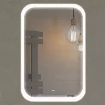 Зеркало Comforty Пион 60, LED-подсветка, бесконтактный сенсор, 70х120 см