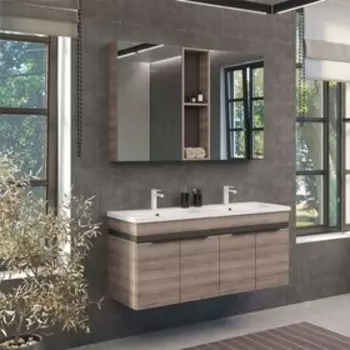 Зеркало шкаф Comforty Дуэт 50 для ванной комнаты, цвет дуб натуральный