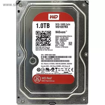 Жесткий диск WD Red 1Tb (WD10EFRX) SATA-III