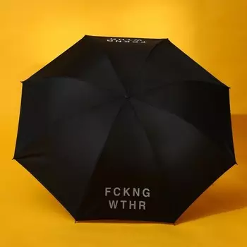 Зонт женский механический FCKNG WTHR, 8 спиц, d=95, чёрный