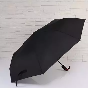 Зонт полуавтоматический «Style», 3 сложения, 8 спиц, R = 47 см, цвет чёрный