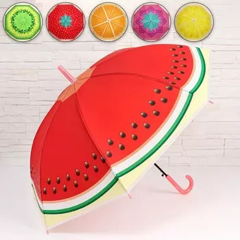 Зонт - трость полуавтоматический «Вкусняшки», 8 спиц, R = 45 см, цвет МИКС