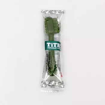 Зубная щетка TitBit ДЕНТАЛ+ для собак маленьких пород, мясо кролика 15 г