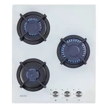 Газовая варочная панель Simfer H45N30W416, чугунные решетки, с автоподжигом