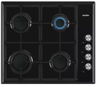 Газовая варочная панель Simfer H60Q40B416, чугунные решетки,с автоподжигом