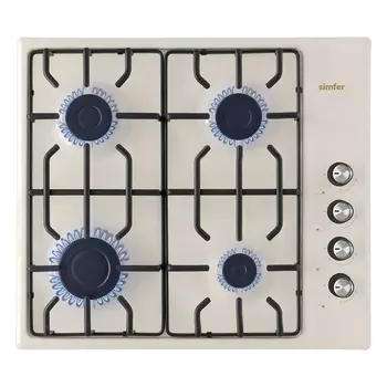 Газовая варочная панель Simfer H60Q40R471, решётки LAMA, автоподжиг