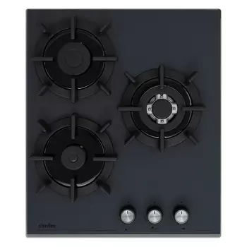 Газовая варочная поверхность Simfer H45N35G571 (газ-контроль, WOK конфорка, серое стекло)