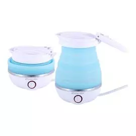 Чайник электрический, Kamille, силиконовый, 0,8л, голубой с белым