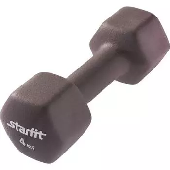 Гантель неопреновая, STARFIT, 4 кг, холодный серый, 1шт