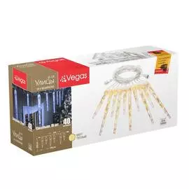 Электрогирлянда-конструктор, VEGAS, &amp; quot;Сосульки&amp; quot;, 10 штук (30см, 20см), 40 теплых LED ламп