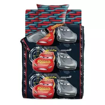 Комплект постельного белья, 1,5сп, Непоседа, Тачки, Neon, Маккуин и Шторм, рис. 8875+8876, 70x70см