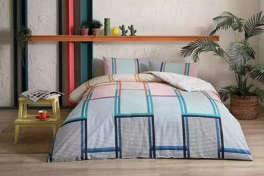 Комплект постельного белья, 1,5сп, TAC, SANTANA, красный, 41717