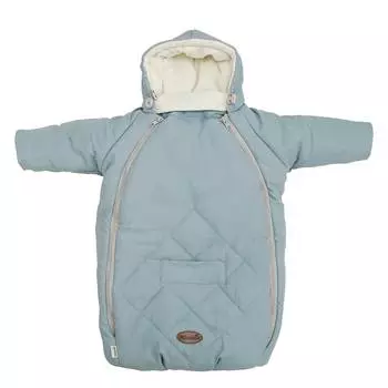 Конверт для новорожденного с рукавами, MAMMIE, экозамша, голубой