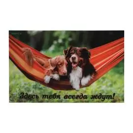 Коврик влаговпитывающий &amp; quot;Samba&amp; quot; 50*80 см. &amp; quot;Собаки в гамаке&amp; quot;, &amp; quot;VORTEX&amp; quot; / 10