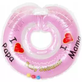 Круг, Baby Swimmer, полуцвет + внутри погремушка, розовый, BS12А-B