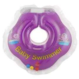 Круг для купания, Baby Swimmer, погремушка внутри, 3-12кг, фиолетовый