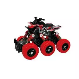 Квадроцикл die-cast, инерционный механизм, рессоры, 6*6, красный 36/72 Funky toys FT61067