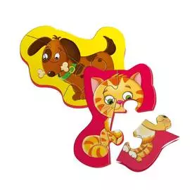 Мягкие магнитные Baby puzzle, Vladi Toys,&amp; quot;Котенок и щенок&amp; quot;,2 пазла