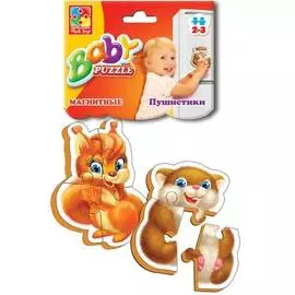 Мягкие магнитные Baby puzzle, Vladi Toys, &amp; quot;Пушистики&amp; quot;,2 пазла