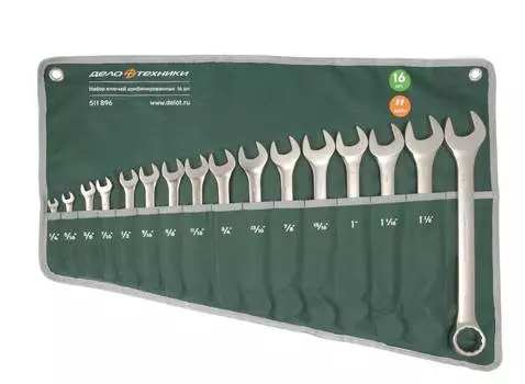 Набор ключей комбинированных дюймовых, Дело Техники, 16 шт., 511896