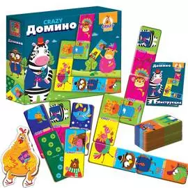 Настольная игра, Vladi Toys, &amp; quot;CRAZY Домино&amp; quot;