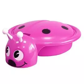 Песочница-бассейн, Пластик, &amp; amp;quot;Божья коровка&amp; amp;quot;, с крышкой, 92,1х80х23,6см, малиновая