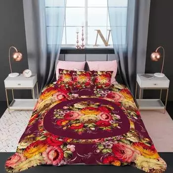 Покрывало стеганое, СИРЕНЬ, Роспись, микрофибра, 200х220см