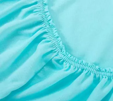 Простыня трикотажная на резинке, Ricotio, 160х200х20см, бирюза