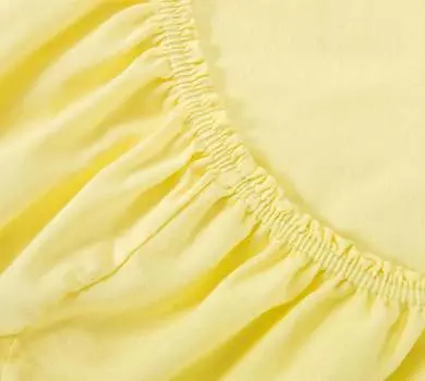 Простыня трикотажная на резинке, Ricotio, 160х200х20см, жёлтый