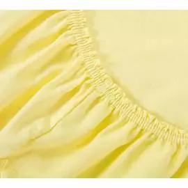 Простыня трикотажная на резинке, Ricotio, 180х200х20см, жёлтый