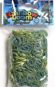 Резинки, RAINBOW LOOM, Голубой-Персидская