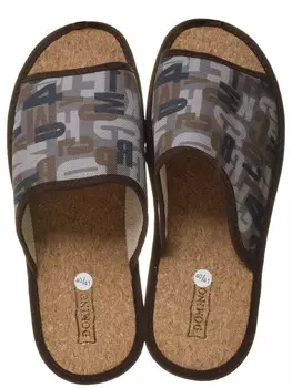 Тапочки Domino размер 42/43, цвет коричневый, артикул DKSM-17510